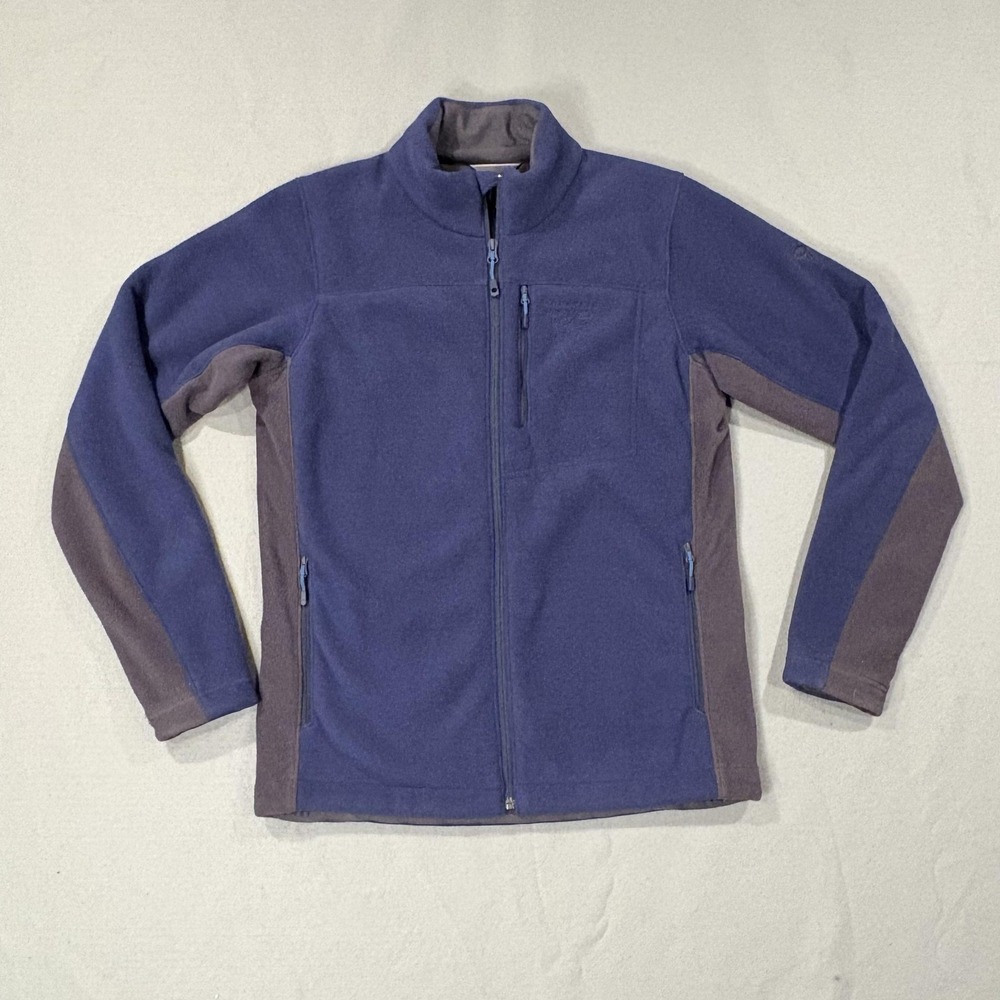 Mountain Hardwear Jacket Men Medium Blue Fleece Lined Full Zip Pockets Polyester